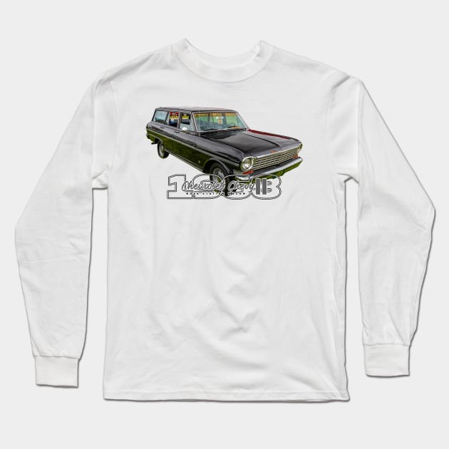 163 Chevrolet Chevy II Nova Station Wagon Long Sleeve T-Shirt by Gestalt Imagery